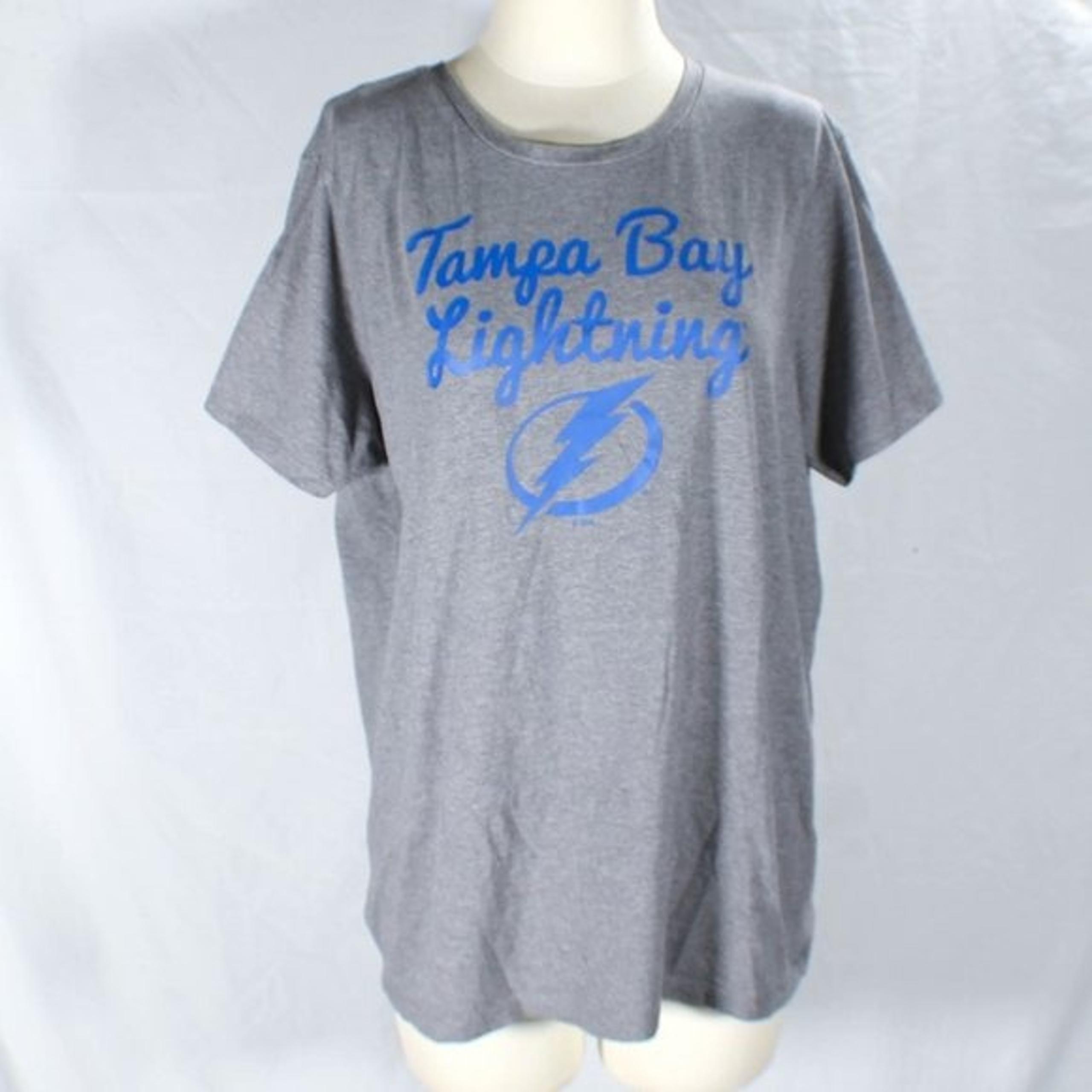 Tampa Bay Lightning NHL Hockey Florida Sports T Shirt Size XXL Men's Gray Blue