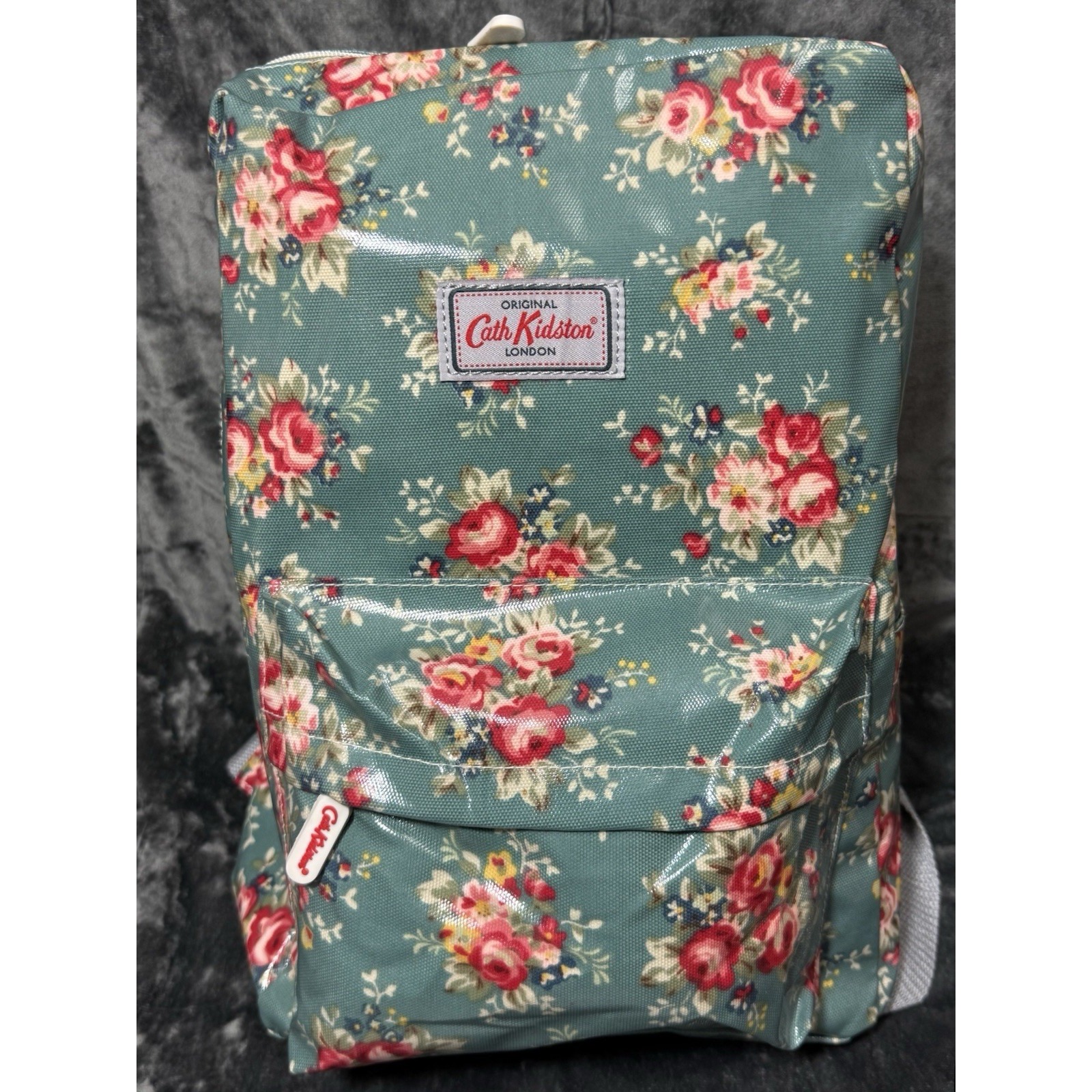 Cath Kidston London Backpack Bag Floral Flower Rose Print PVC Waterproof NWT