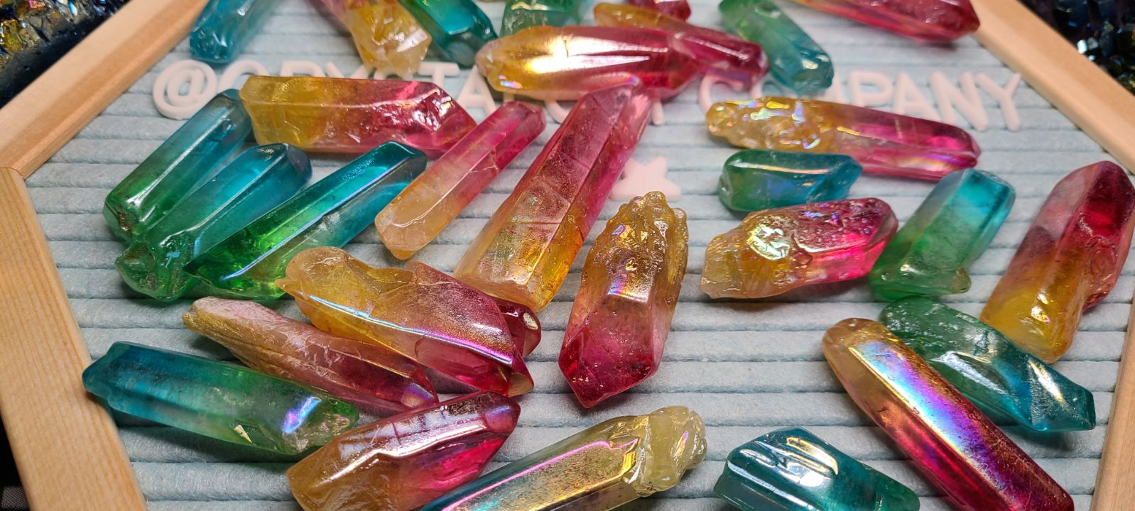 Aura bicolor mini point crystals & more!