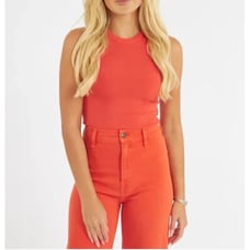 PISTOLA PENNY HIGH RISE WIDE LEG CROP - BLOOD ORANGE Size 27
