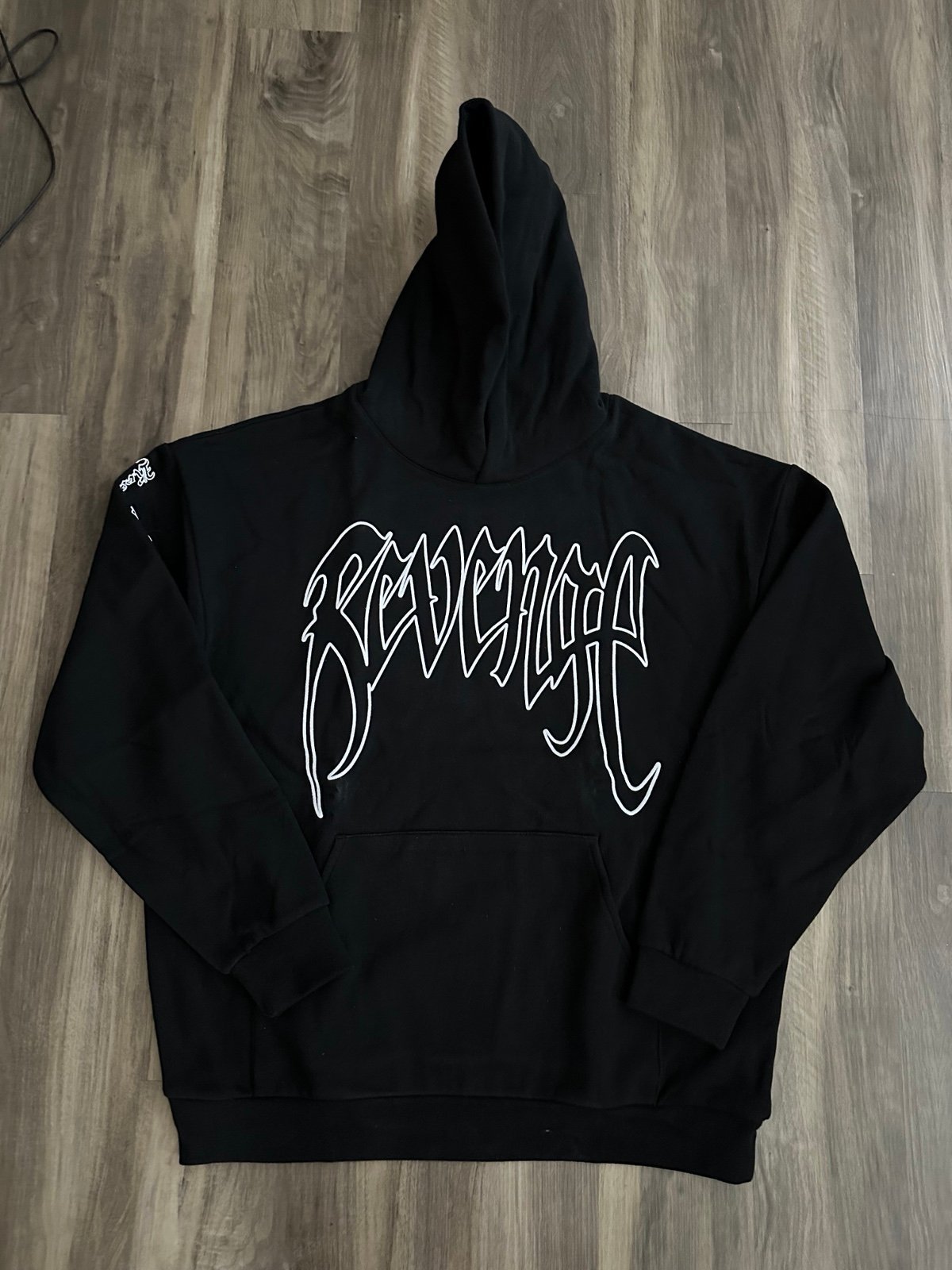 Revenge White Outline Arch Logo ‘Black’ Hoodie