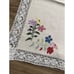 VTG Tablecloth Floral Cross Stitch Point Crochet Border Farmhouse Cottag 46 x96