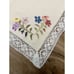 VTG Tablecloth Floral Cross Stitch Point Crochet Border Farmhouse Cottag 46 x96