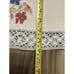 VTG Tablecloth Floral Cross Stitch Point Crochet Border Farmhouse Cottag 46 x96