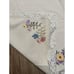 VTG Tablecloth Floral Cross Stitch Point Crochet Border Farmhouse Cottag 46 x96