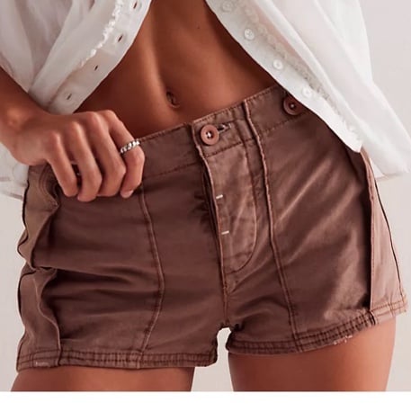 Free People 0 Shorts All Yours Micro Shorts in Chocolate brown 100% cotton