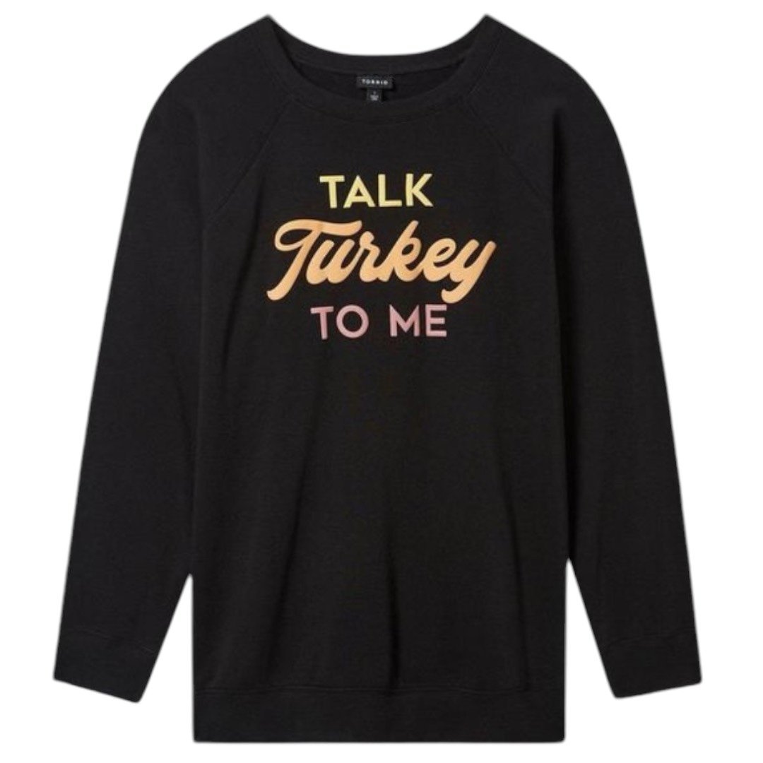 TORRID Talk Turkey Classic Fit Cozy Fleece Sweatshirt NWT