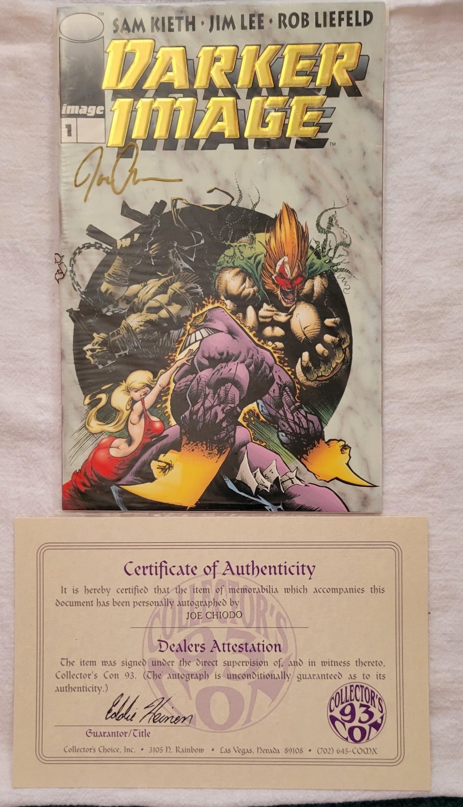 Signed Darker Image #1 Gold Foil Variant Comic Book