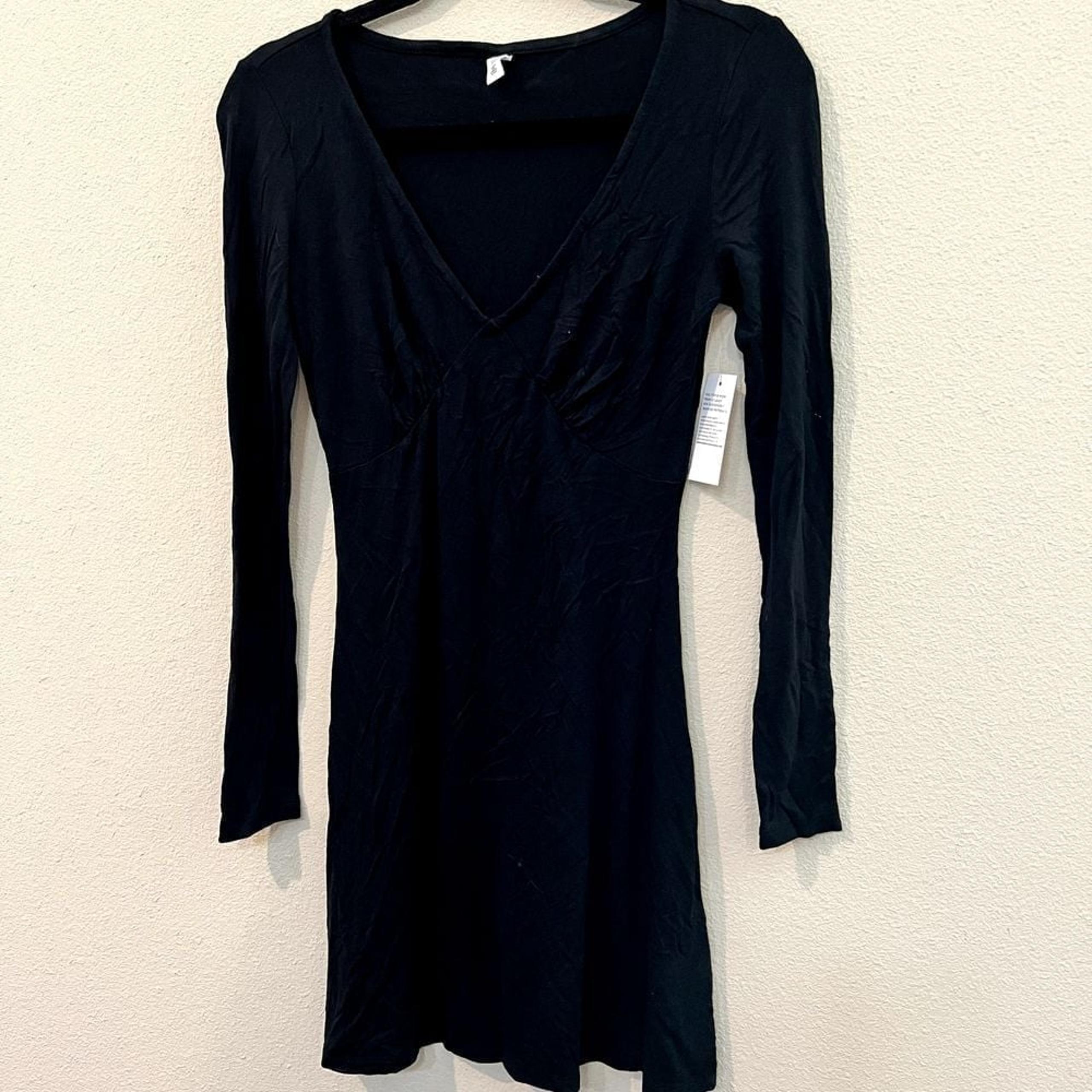 BP. Womens Dress Black XS Long Sleeve Scoop Neck Fit and Flare LBD NWT