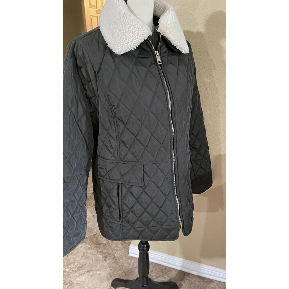 michael michael kors quilted nylon and faux fur puffer