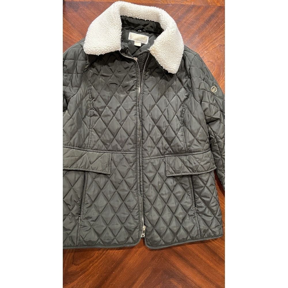 michael michael kors quilted nylon and faux fur puffer