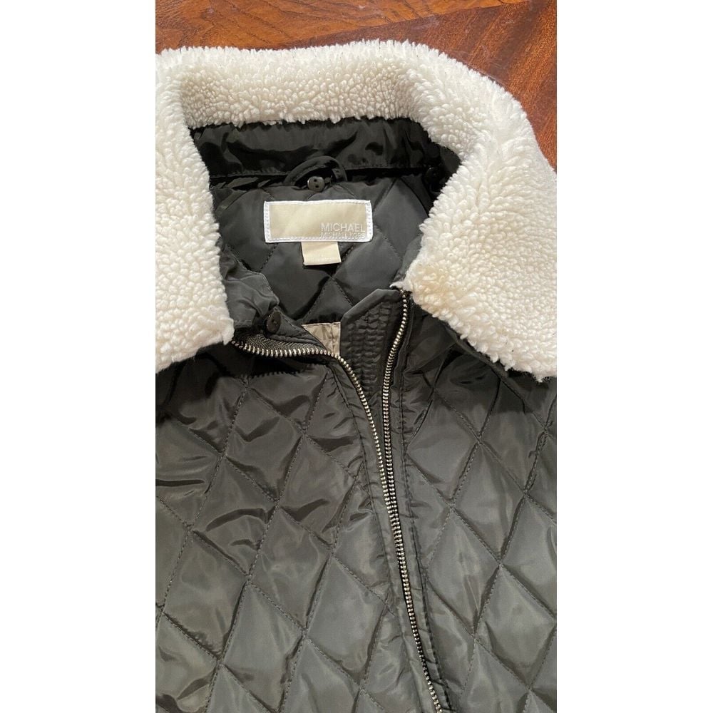michael michael kors quilted nylon and faux fur puffer