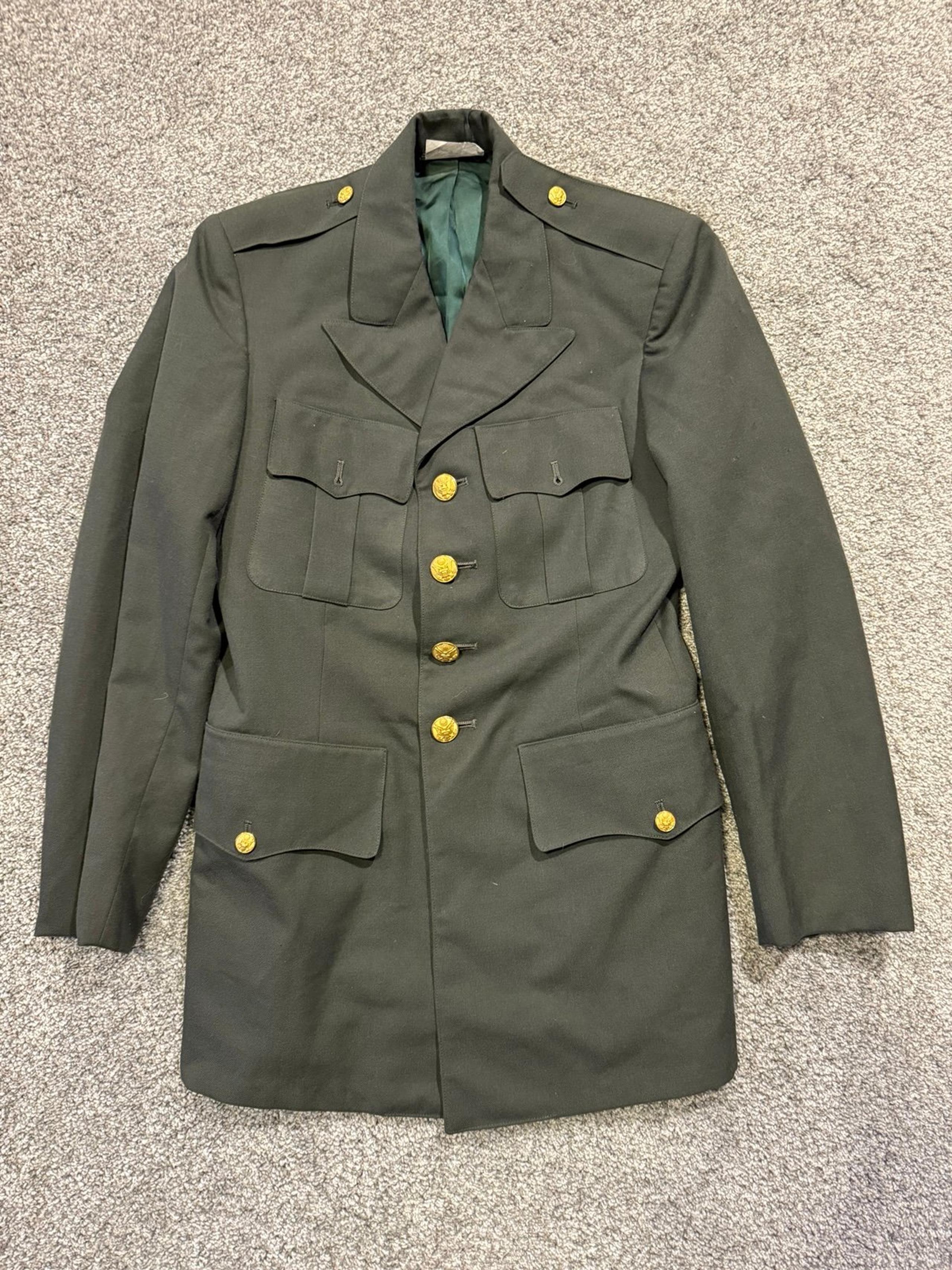 US Military Army DSCP Green Coat Mens Dress Blazer Jacket 36R Uniform *