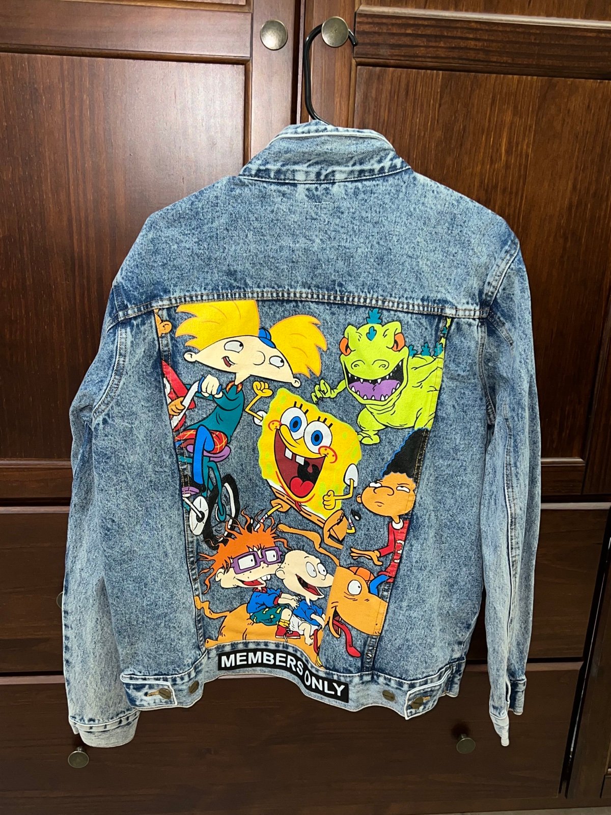 Members Only X Nickelodeon Denim Jacket | Large SpongeBob, Rugrats, Hey Arnold