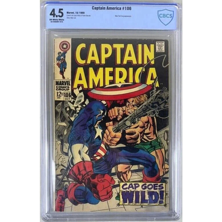 Captain America #106 CBCS 4.5 OW/White Pages Marvel Comics 10/68 Silver Age