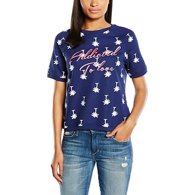 Zoe Karssen Womens Size Small Addicted To Love Sweatshirt Short Sleeve Top