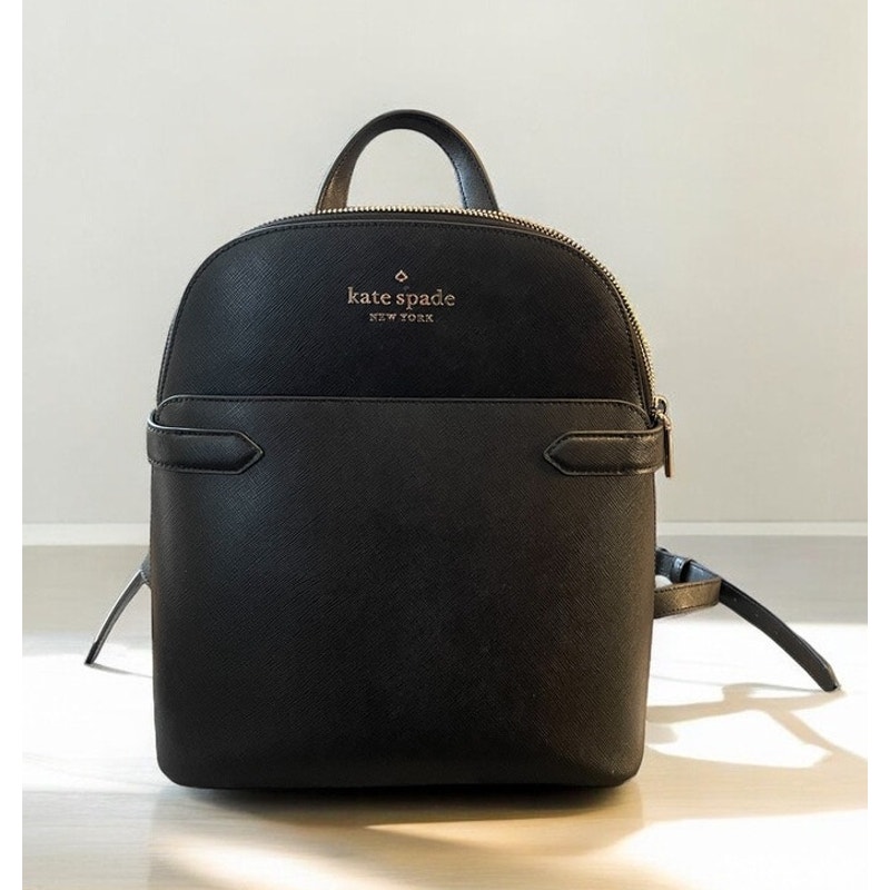 Kate Spade New York Women's Staci Med Leather Dome Backpack Bag Black NWOT