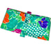 VTG Christian Dior Green Floral Print Makeup Jewelry Travel Roll Clutch Bag Case