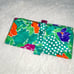 VTG Christian Dior Green Floral Print Makeup Jewelry Travel Roll Clutch Bag Case