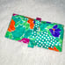 VTG Christian Dior Green Floral Print Makeup Jewelry Travel Roll Clutch Bag Case