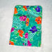 VTG Christian Dior Green Floral Print Makeup Jewelry Travel Roll Clutch Bag Case