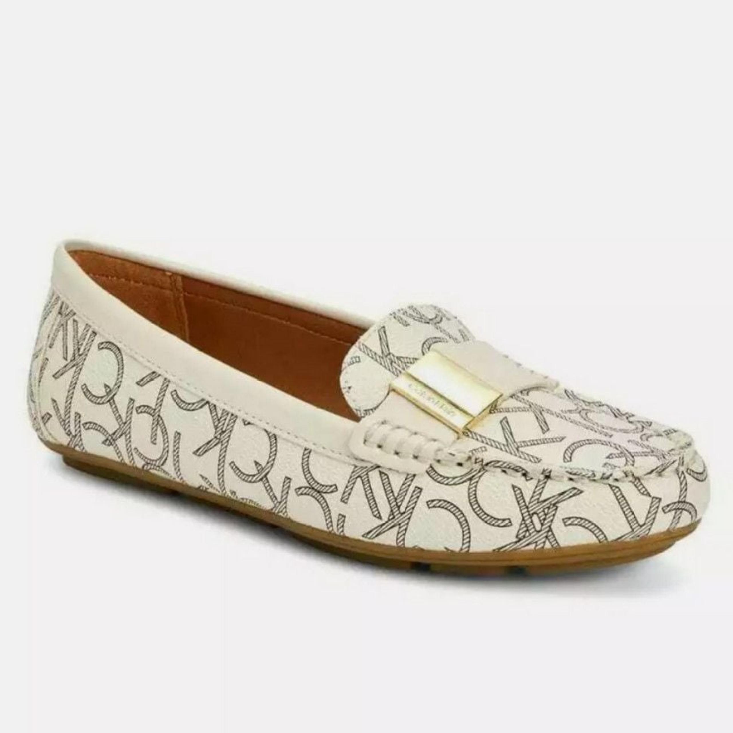 CALVIN KLEIN Moccasins Loafers Logo 7.5