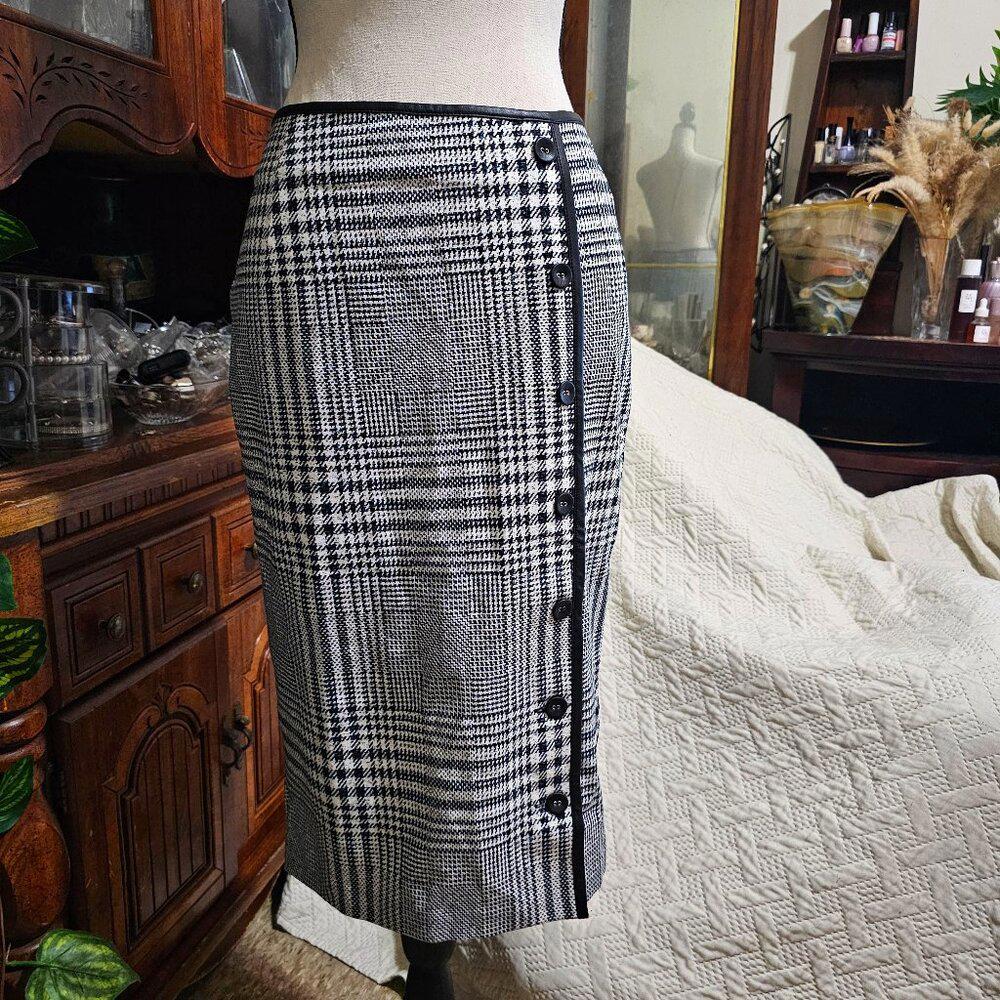 J. McLaughlin Plaid Pencil/Midi Skirt