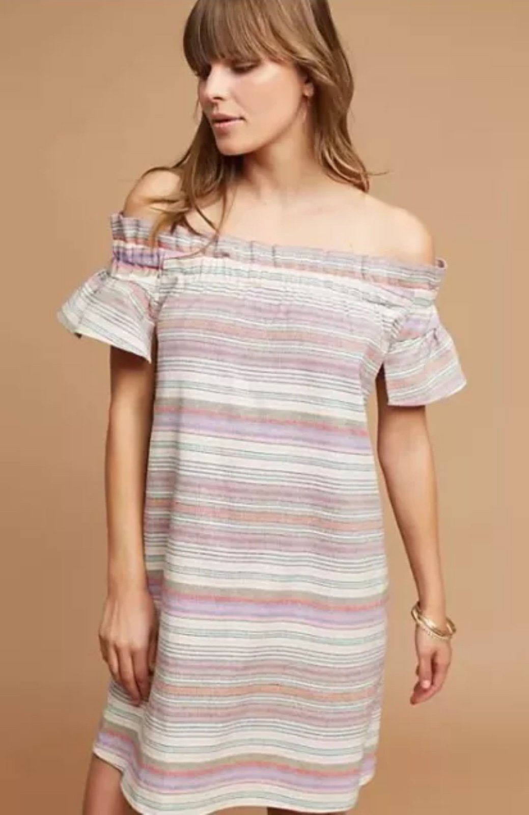 Anthropologie Corey Lynn Calter Audrie Textured Off Shoulder Dress, Size Large