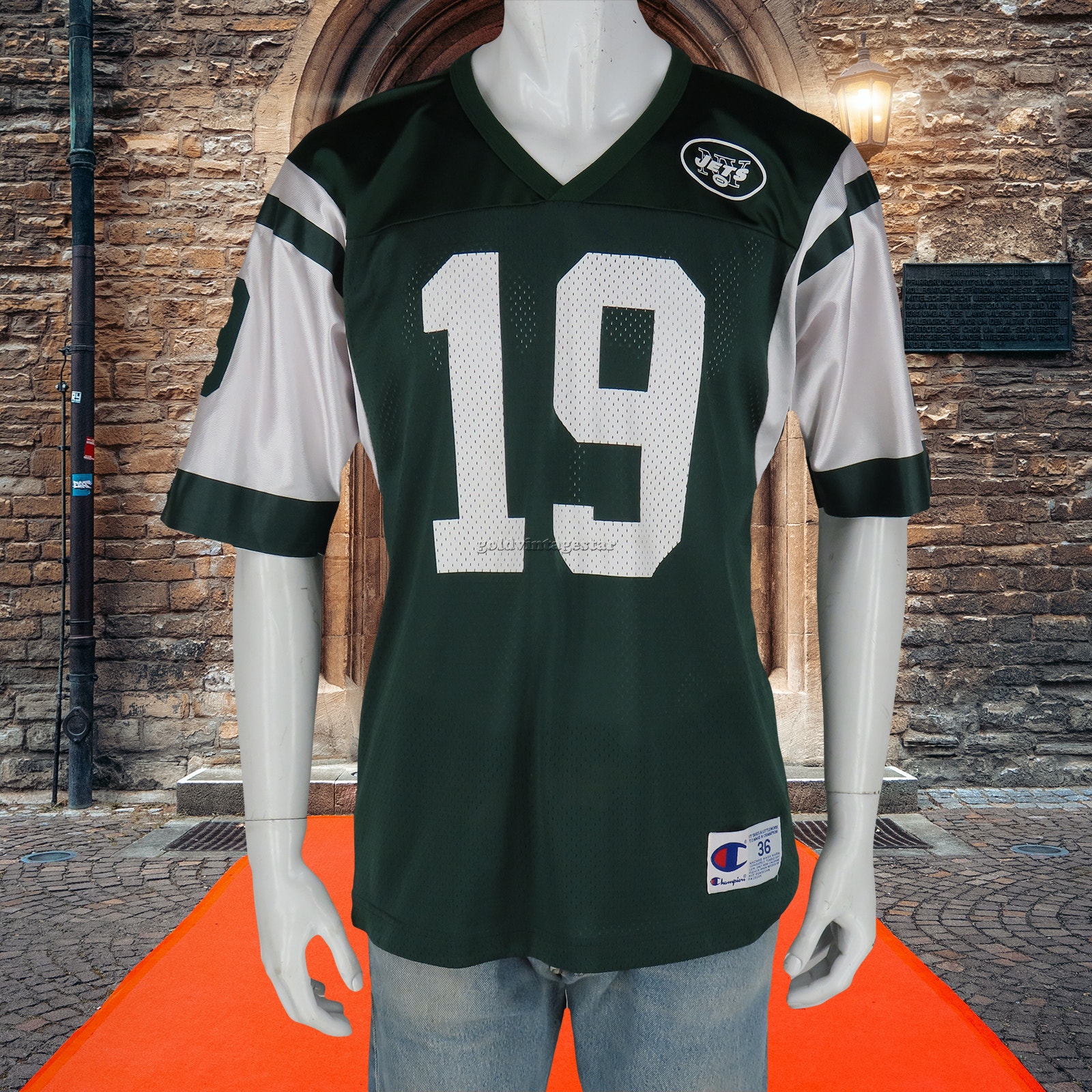 Vintage New York Jets Keyshawn Johnson Football NFL Champion Tag Green Jersey S