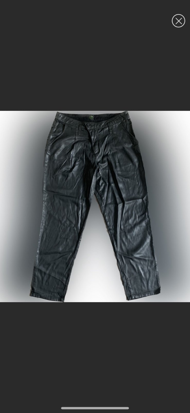 DWP black coated Tencel avant garde pants