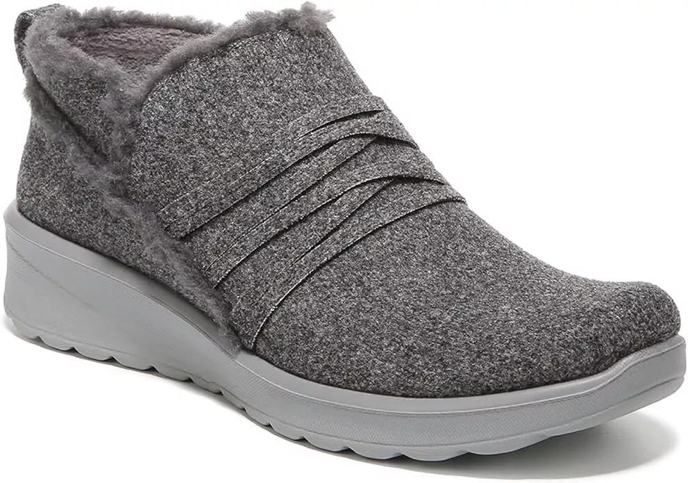 BZees Women's Glide Slip-On Ankle Boot Sneaker, Grey, 6.5 New in Box