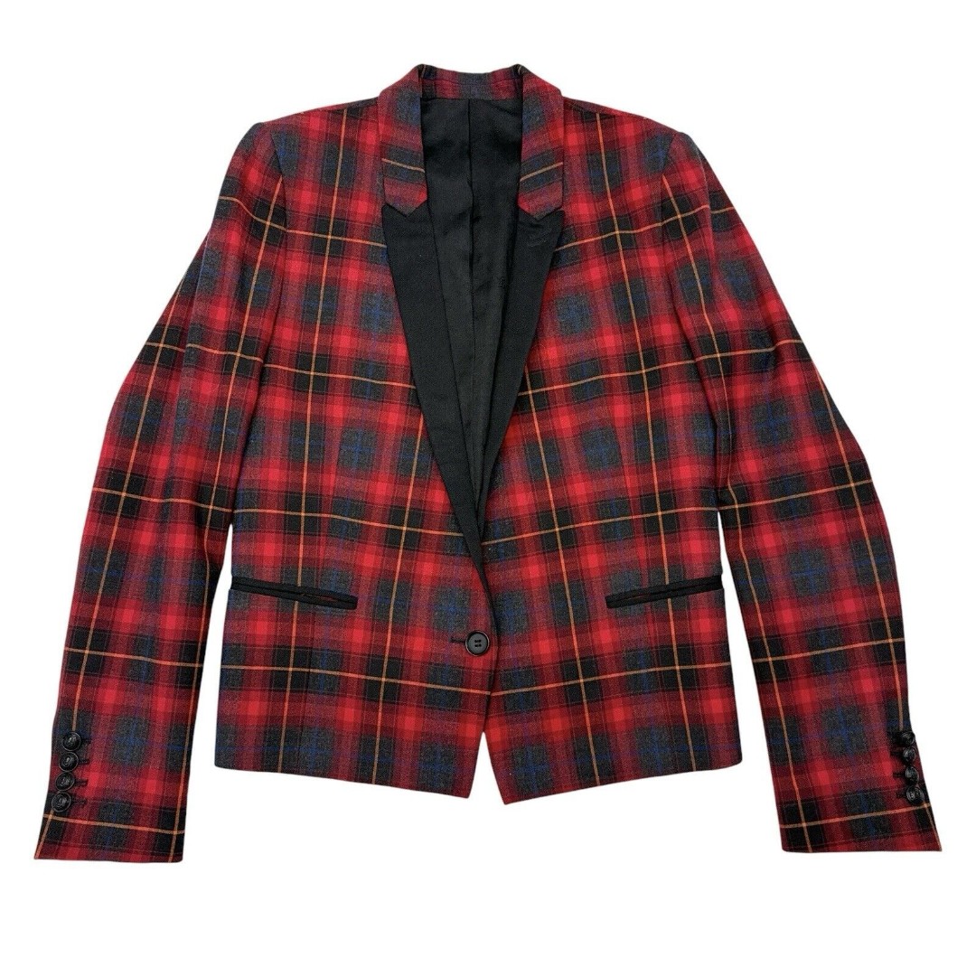 The Kooples Blazer Jacket Women’s Size 36 / Small Red Tartan Plaid Career