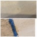 VTG Embroidered Table linen set x4 Blue and white Daisy and fence needlepoint