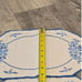 VTG Embroidered Table linen set x4 Blue and white Daisy and fence needlepoint