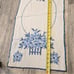 VTG Embroidered Table linen set x4 Blue and white Daisy and fence needlepoint