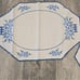VTG Embroidered Table linen set x4 Blue and white Daisy and fence needlepoint