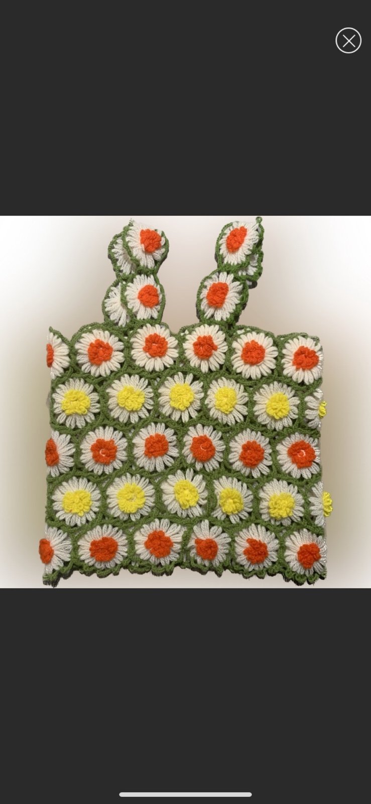 NWOT The Series New York 3-D floral crochet granny tank