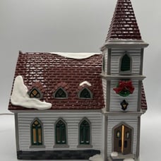 Department 56 Original Snow Village Shady Oak Church Starter #5462 vtg decor