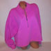 Victoria Secret PINK Sweater Pullover XXL 2X 1/4 Zip Pink Solid Crop Top Long Sl