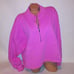Victoria Secret PINK Sweater Pullover XXL 2X 1/4 Zip Pink Solid Crop Top Long Sl