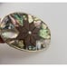 Unique Belt Buckle Wood Mosaic With Multicolor Crystal Stones Silver Base