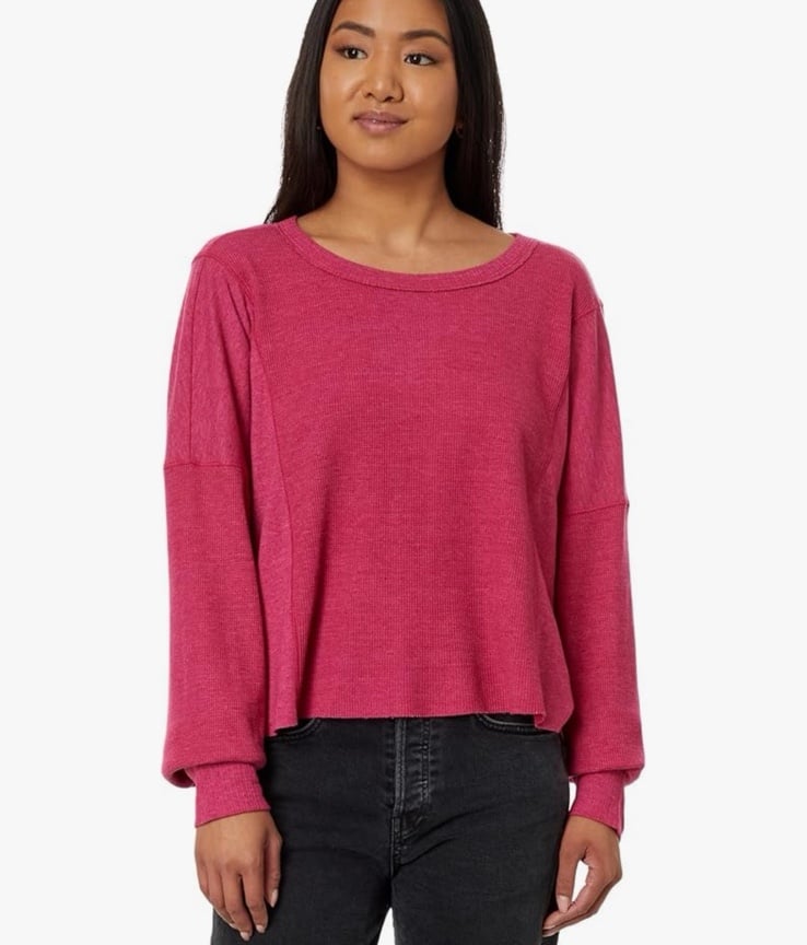 Michael Stars Cait Rib Mix Pullover Dark Voltage Sz XS NWT
