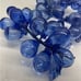 Vintage Hand Blown Art Glass Cobalt Blue Grape Cluster Leaves 8.5”Long-Lot of 3