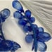 Vintage Hand Blown Art Glass Cobalt Blue Grape Cluster Leaves 8.5”Long-Lot of 3