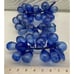 Vintage Hand Blown Art Glass Cobalt Blue Grape Cluster Leaves 8.5”Long-Lot of 3