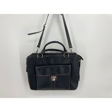 Franklin Covey Black Leather Multifunctional Business Unisex Briefcase