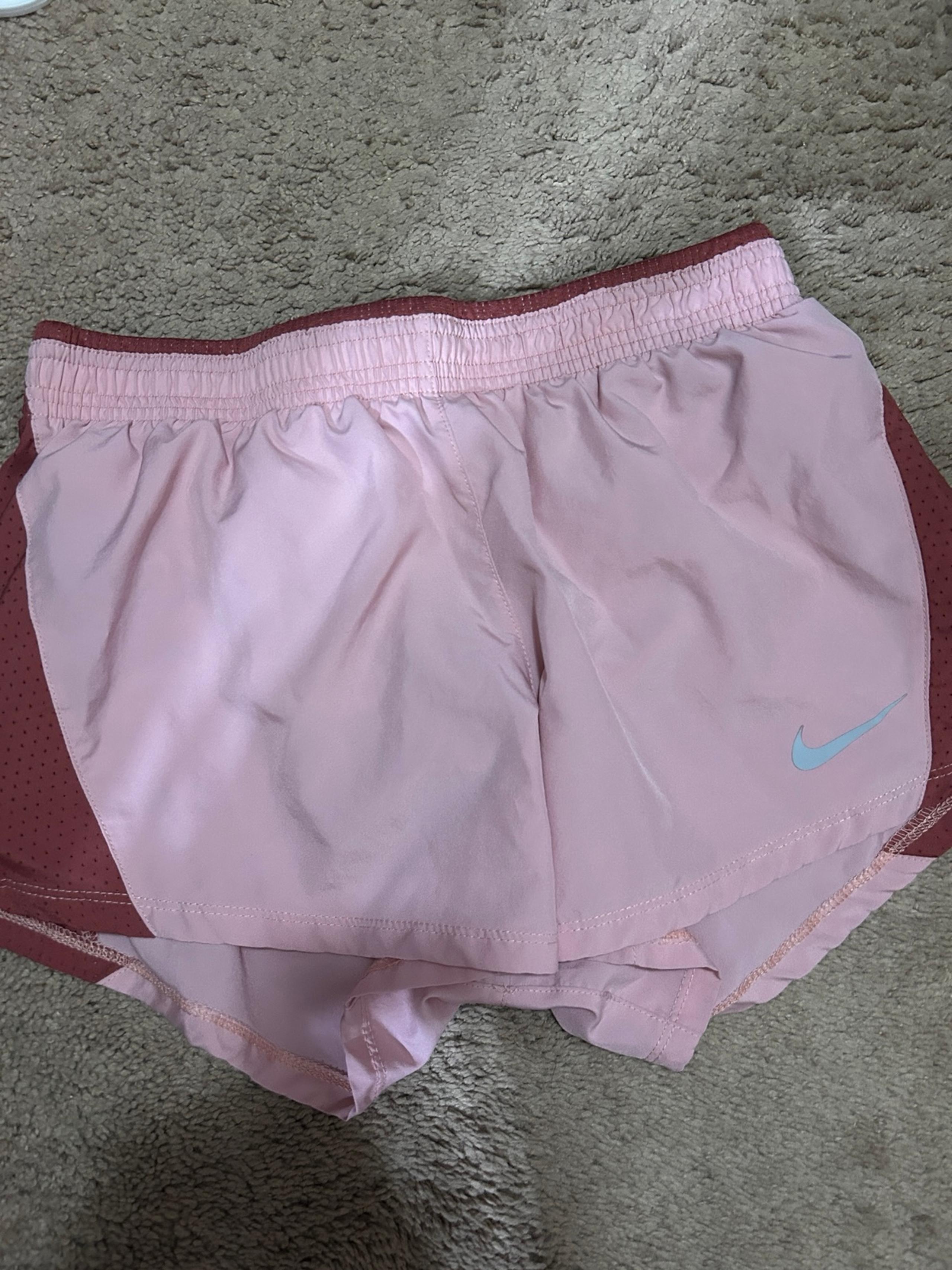 nike women’s shorts dri fit size small pink and dark pink