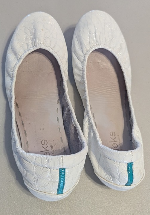 Tieks - Diamond White Croc, size 9