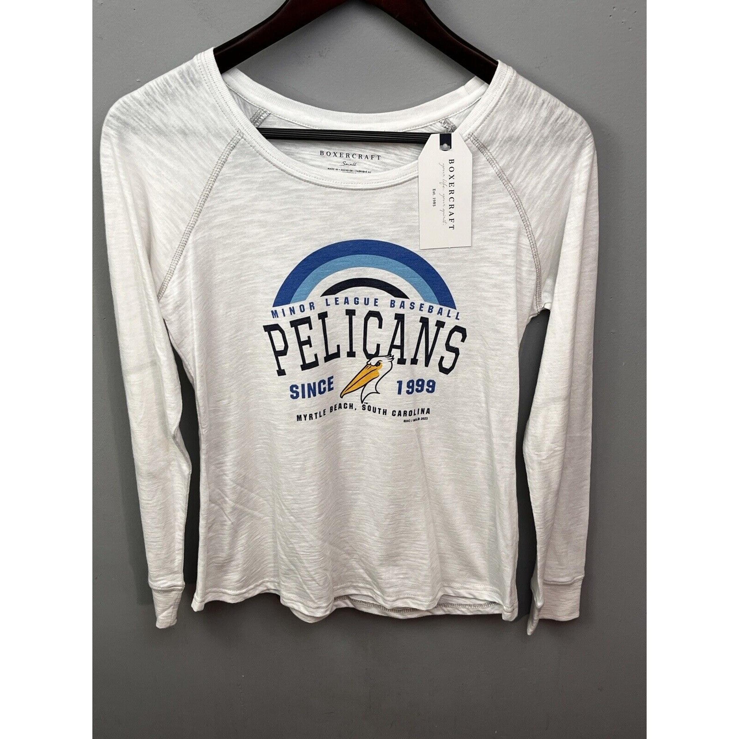 Myrtle Beach Pelicans Baseball Womens Shirt White Lightweight MILB NEW