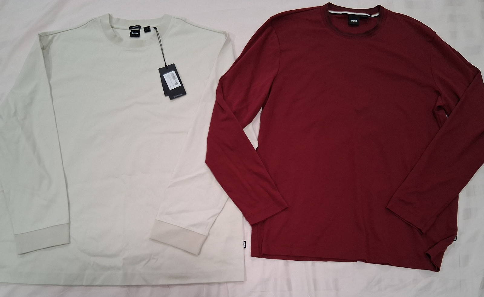 Hugo Boss C-Tubby & Talley Long Sleeve Shirts- Open White & Dark Red- Size XXL